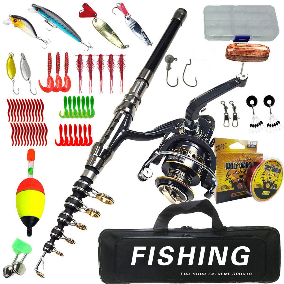 Saltwater Fishing Hook - 1.8m-3m Olta Takımı Uzun Atışlı Yemli