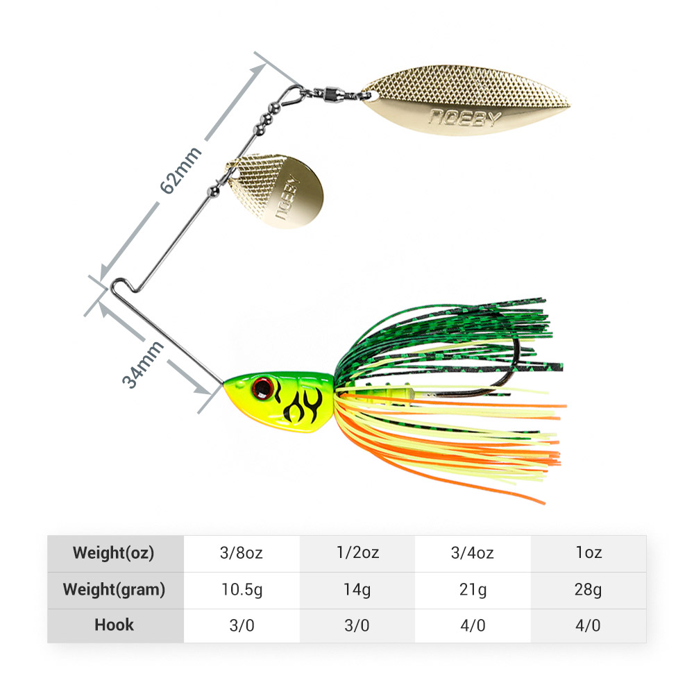 Noeby Spinnerbait 10.5g 14g 21 - Saltwater Fishing Hook incelemesi ve fiyatı